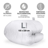 smart® Soft Blanket Größe L, weiche nachhaltige Ganzjahres Bett-Decke mit PrimaLoft Bio Füllung aus biologisch abbaubaren Recyclingfasern, allergiker-geeignet, temperatur-regulierend
