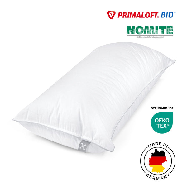 smart® Soft Pillow in der Größe Medium 40 x 80 cm, weiches nachhaltiges Kissen mit PrimaLoft Bio Füllung aus biologisch abbaubaren Recyclingfasern mit anpassbarer Kissenhöhe für einen hohen Schlaf-Komfort 