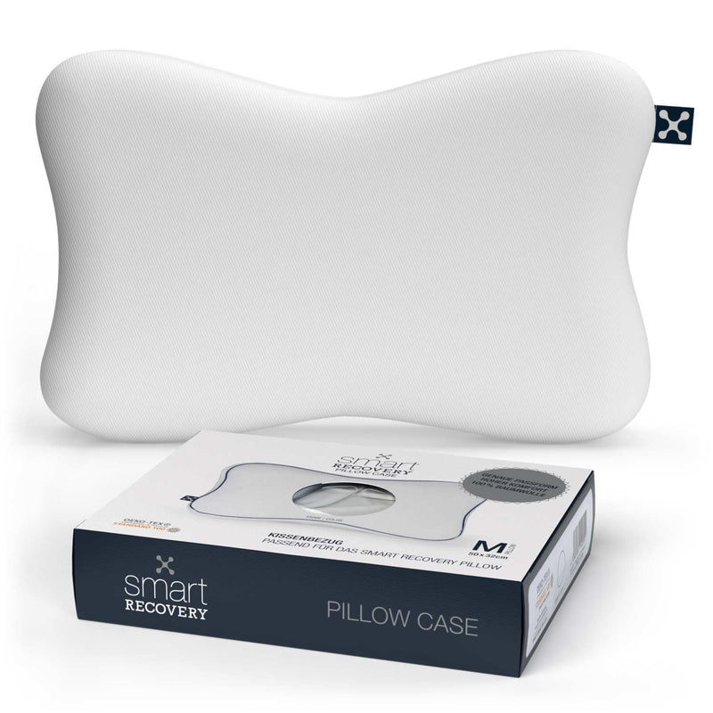 smart® Recovery Pillow Case, weicher Kissenbezug aus Baumwolle passgenau für das ergonomische Kopfkissen smart® Recovery Pillow in der Farbe Weiß