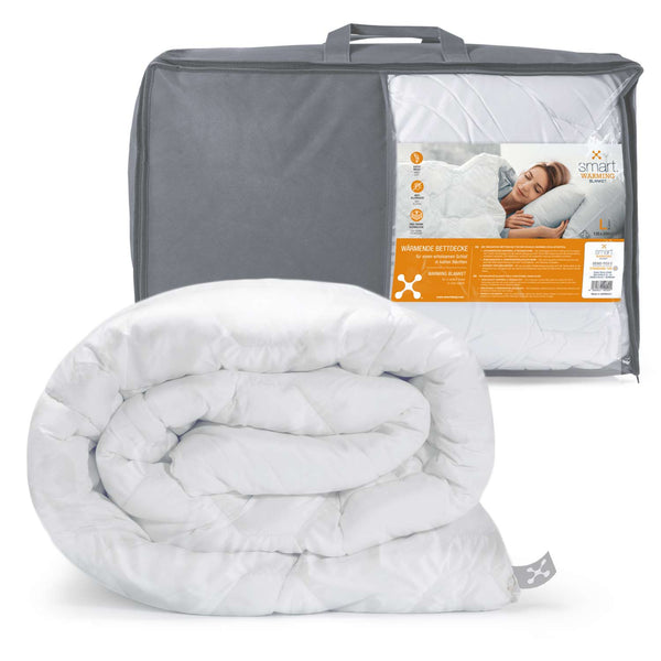 smart® Warming Blanket, wärmende Bettdecke aus Polyester und weicher Soft Touch Microfaser mit Trio-Therm-Technologie gegen Frieren im Schlaf und in kalten Nächten mit praktischer Trage-Tasche als Verpackung